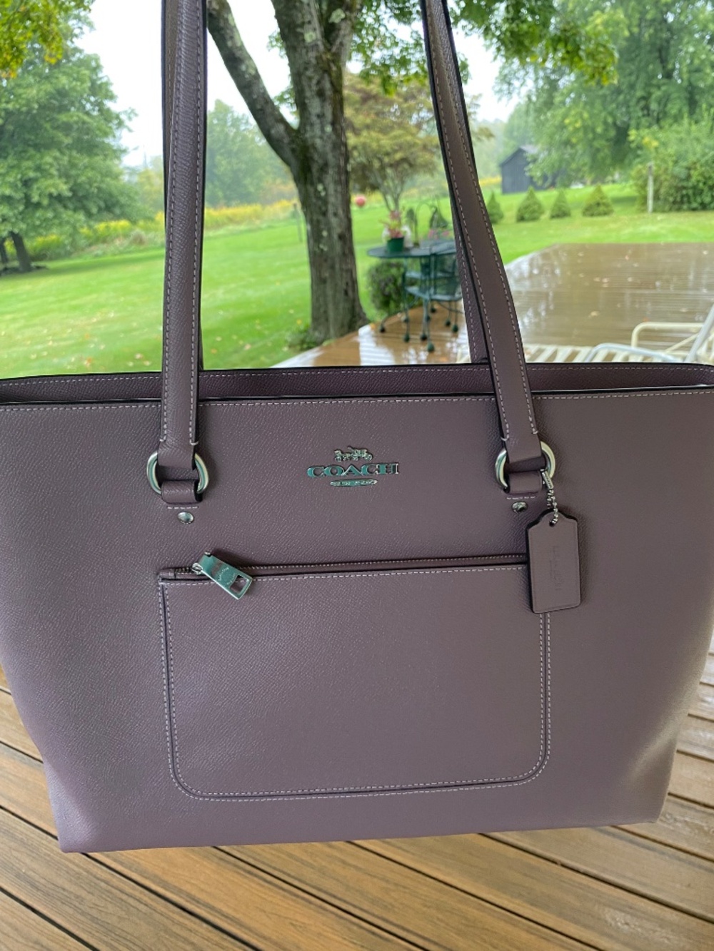 NWT Coach CCD71 Station Tote Bag Crossgrain Leather And Coated Canvas